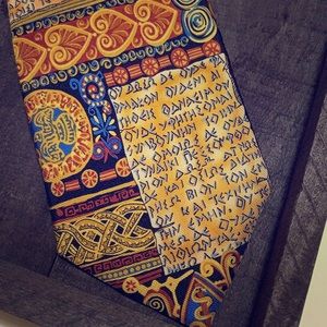 Alynn 100% Silk Tie. Beige Oath of Hippocrates.